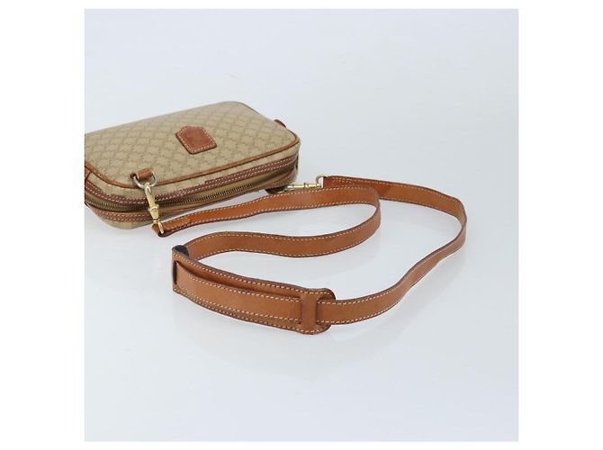Céline Borsa a Spalla in Tela Macadam CELINE PVC Beige Oro Auth ARZ425 D'oro - vista 7