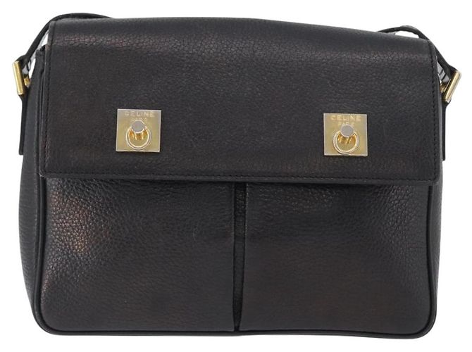 Céline Borsa a Spalla CELINE in Pelle Nera Oro Auth 173699 Nero D'oro - vista 13