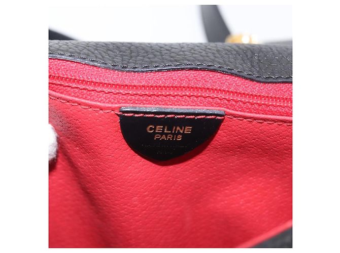 Céline Borsa a Spalla CELINE in Pelle Nera Oro Auth 173699 Nero D'oro - vista 19