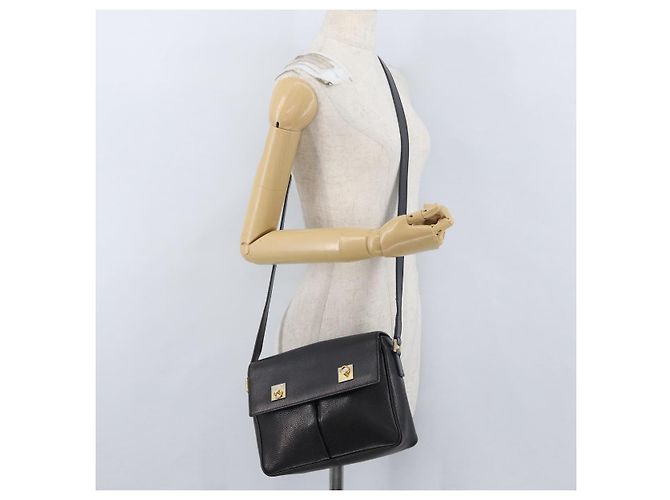 Céline Borsa a Spalla CELINE in Pelle Nera Oro Auth 173699 Nero D'oro - vista 25