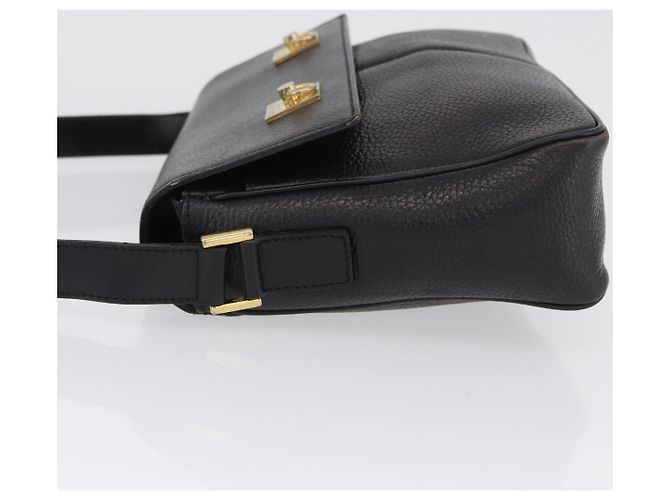 Céline Borsa a Spalla CELINE in Pelle Nera Oro Auth 173699 Nero D'oro - vista 4