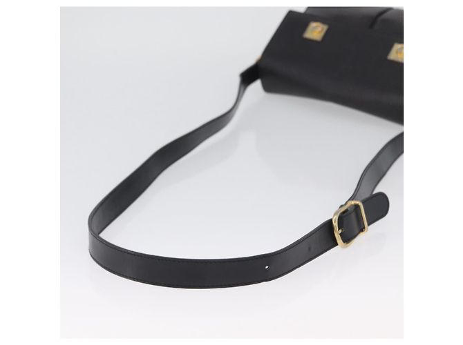 Céline Borsa a Spalla CELINE in Pelle Nera Oro Auth 173699 Nero D'oro - vista 7