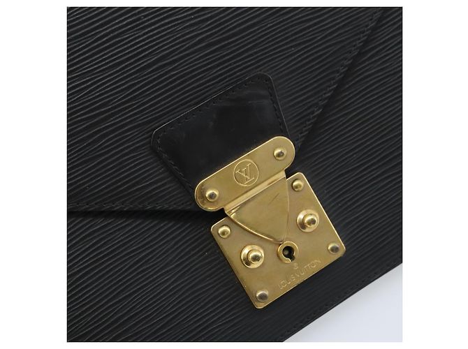 LOUIS VUITTON Epi Serie Dragonne Clutch Bag Nero M52612 LV Auth ka3132 - vista 17