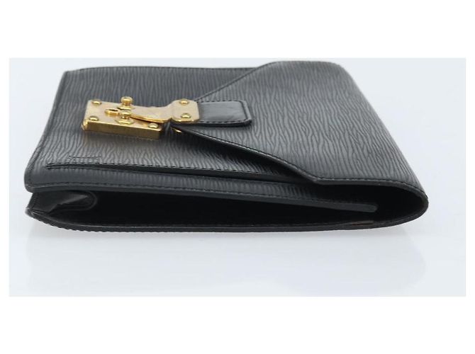 LOUIS VUITTON Epi Serie Dragonne Clutch Bag Nero M52612 LV Auth ka3132 - vista 4