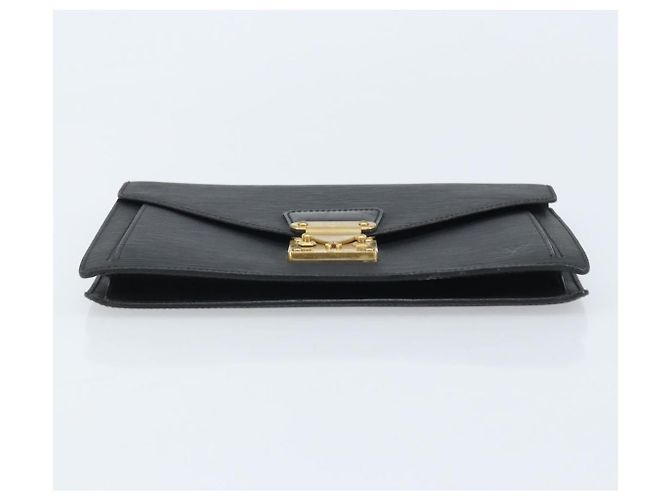 LOUIS VUITTON Epi Serie Dragonne Clutch Bag Nero M52612 LV Auth ka3132 - vista 7