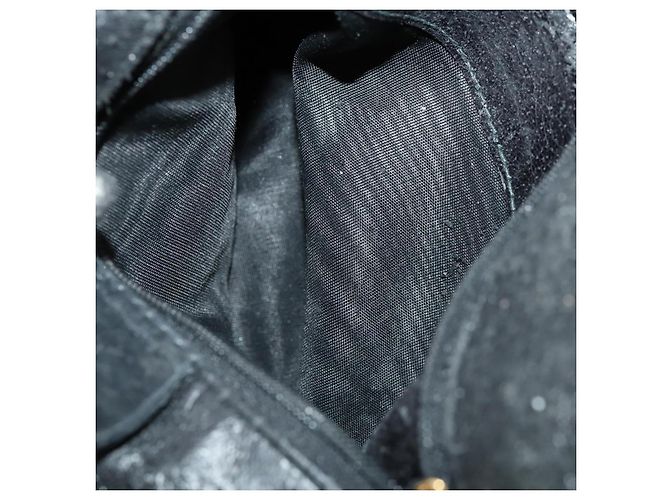 Bamboo Borsa a Spalla GUCCI in Camoscio Nero e Oro 01 1014 1577 Auth ti3727 D'oro - vista 11