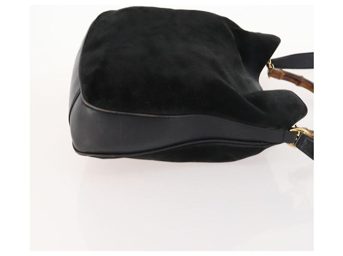 Bamboo Borsa a Spalla GUCCI in Camoscio Nero e Oro 01 1014 1577 Auth ti3727 D'oro - vista 3