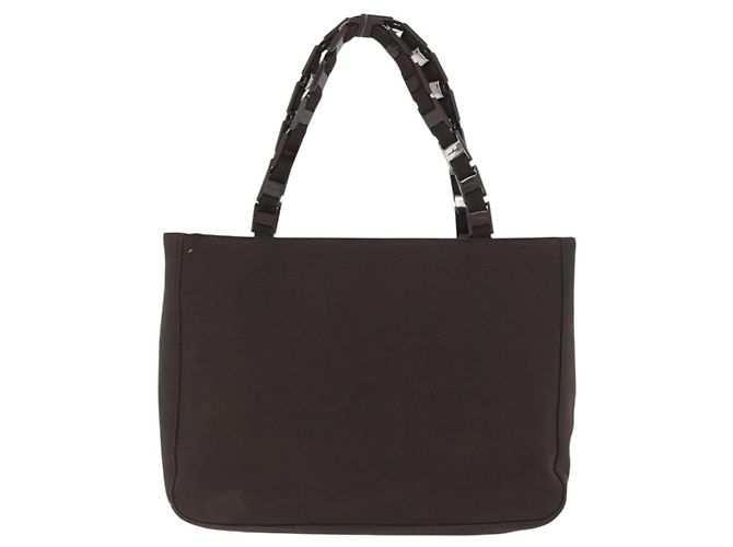 Borsa a mano Salvatore Ferragamo in nylon marrone Auth bs33877 - vista 2