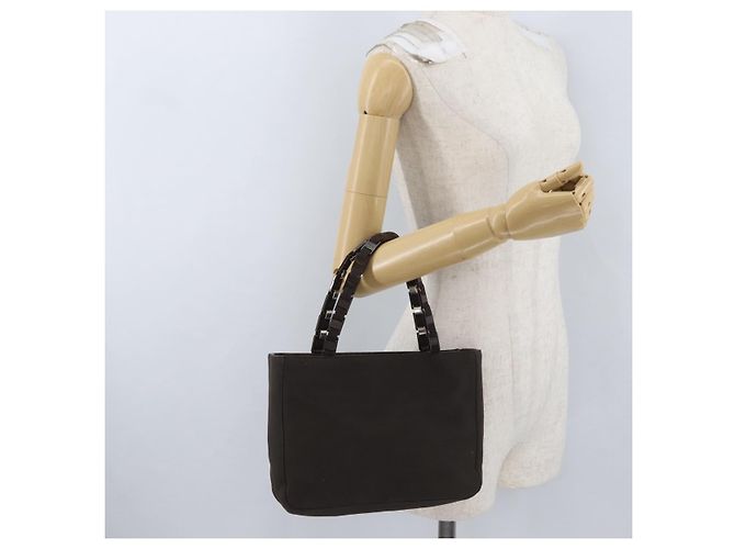 Borsa a mano Salvatore Ferragamo in nylon marrone Auth bs33877 - vista 21
