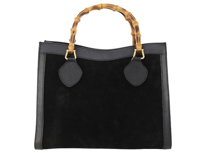 Bamboo Borsa a Mano in Bambù GUCCI Camoscio Nero Oro 002 123 0260 Auth ep13604 D'oro - vista 13
