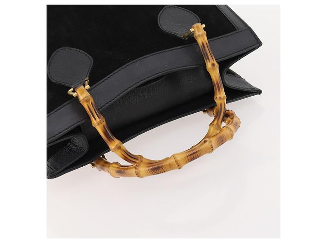 Bamboo Borsa a Mano in Bambù GUCCI Camoscio Nero Oro 002 123 0260 Auth ep13604 D'oro - vista 7