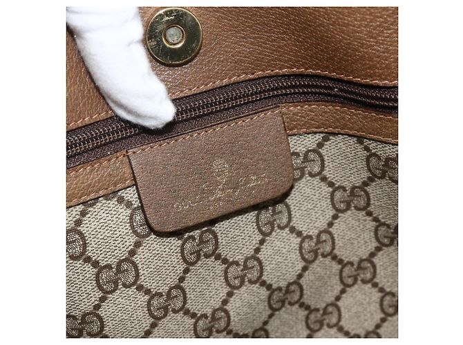 Gucci Borsa Tote GG Supreme in PVC beige 92 02 998 Auth 174552 - vista 17