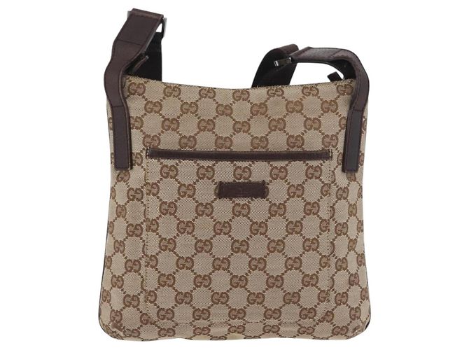 Borsa a Spalla GG Canvas Gucci Beige Argento 122793 Auth mr2126 - vista 13