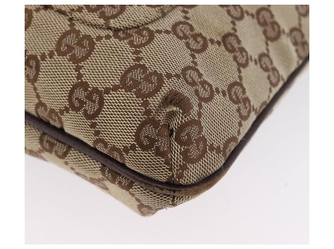 Borsa a Spalla GG Canvas Gucci Beige Argento 122793 Auth mr2126 - vista 14