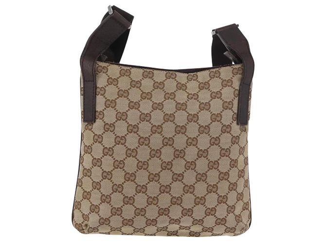 Borsa a Spalla GG Canvas Gucci Beige Argento 122793 Auth mr2126 - vista 2