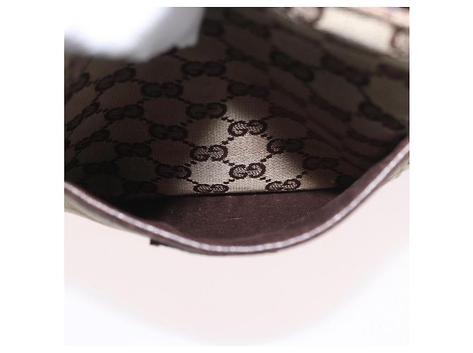 Borsa a Spalla GG Canvas Gucci Beige Argento 122793 Auth mr2126 - vista 21