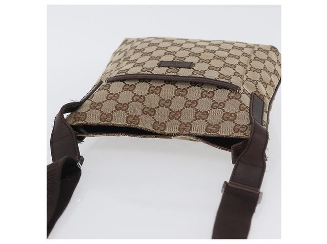 Borsa a Spalla GG Canvas Gucci Beige Argento 122793 Auth mr2126 - vista 6