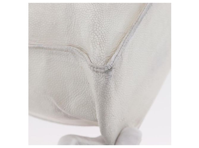 Borsa Tote CHANEL in Pelle Caviar Bianco Oro CC Auth bs33899 D'oro - vista 17