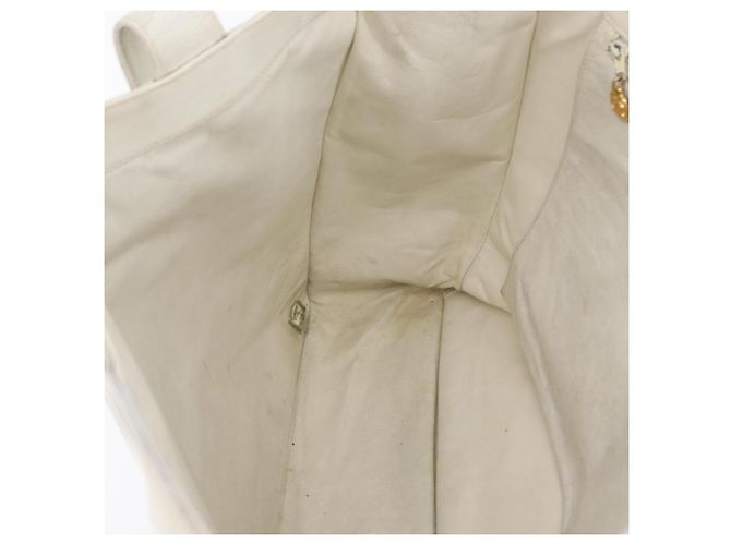 Borsa Tote CHANEL in Pelle Caviar Bianco Oro CC Auth bs33899 D'oro - vista 21