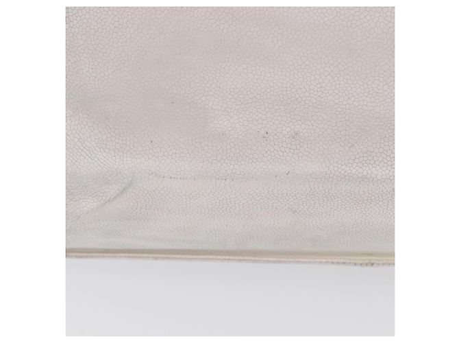 Borsa Tote CHANEL in Pelle Caviar Bianco Oro CC Auth bs33899 D'oro - vista 3
