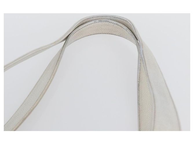 Borsa Tote CHANEL in Pelle Caviar Bianco Oro CC Auth bs33899 D'oro - vista 9