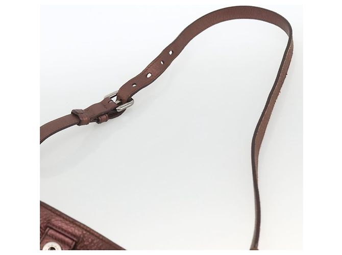 Borsa a mano in pelle PRADA 2 in 1 bronzo argento autentica bs33982 - vista 14