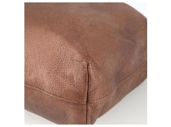 Borsa a mano in pelle PRADA 2 in 1 bronzo argento autentica bs33982 - vista 15