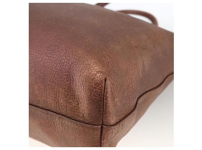 Borsa a mano in pelle PRADA 2 in 1 bronzo argento autentica bs33982 - vista 17