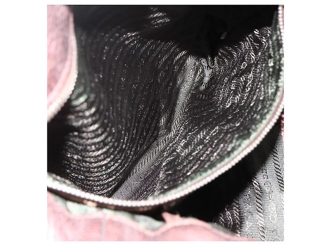 Borsa a mano in pelle PRADA 2 in 1 bronzo argento autentica bs33982 - vista 24