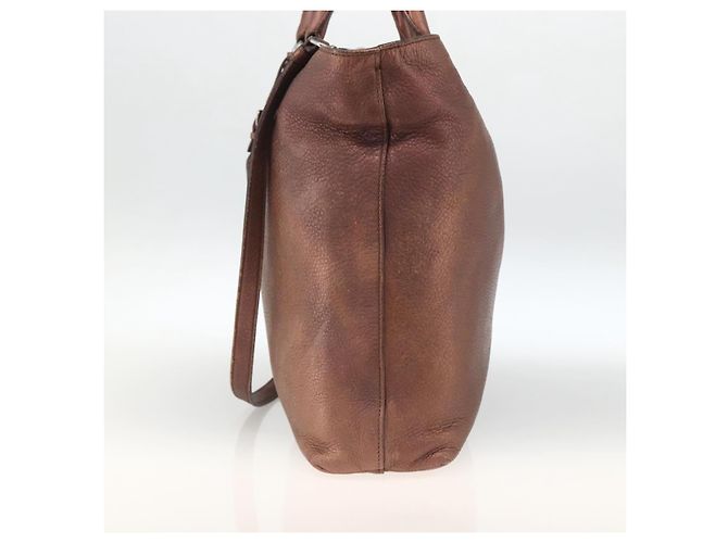 Borsa a mano in pelle PRADA 2 in 1 bronzo argento autentica bs33982 - vista 4
