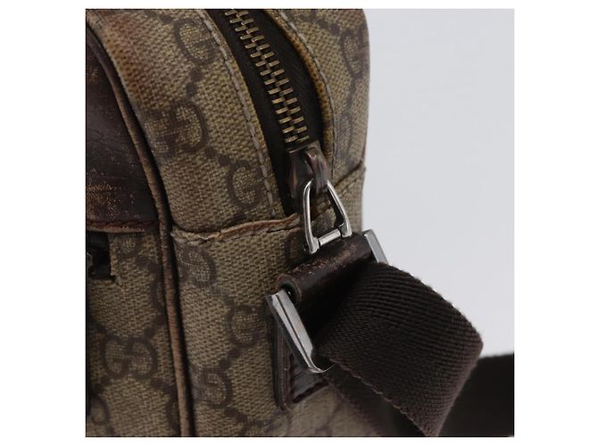 Borsa a Spalla GG Supreme in PVC Beige e Argento di GUCCI 114291 Auth ka3217 - vista 10