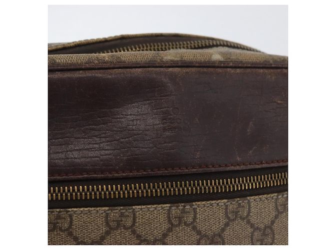 Borsa a Spalla GG Supreme in PVC Beige e Argento di GUCCI 114291 Auth ka3217 - vista 19