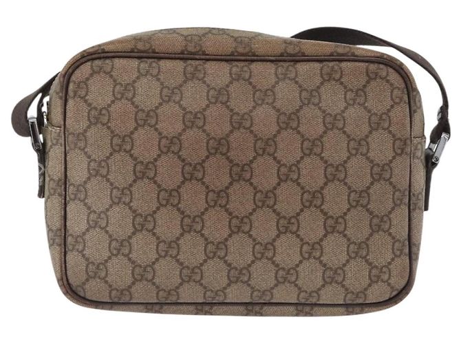 Borsa a Spalla GG Supreme in PVC Beige e Argento di GUCCI 114291 Auth ka3217 - vista 2