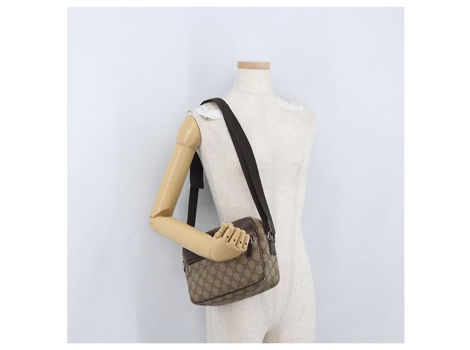 Borsa a Spalla GG Supreme in PVC Beige e Argento di GUCCI 114291 Auth ka3217 - vista 26