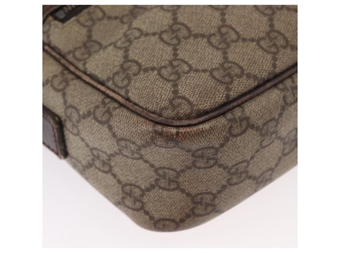 Borsa a Spalla GG Supreme in PVC Beige e Argento di GUCCI 114291 Auth ka3217 - vista 9