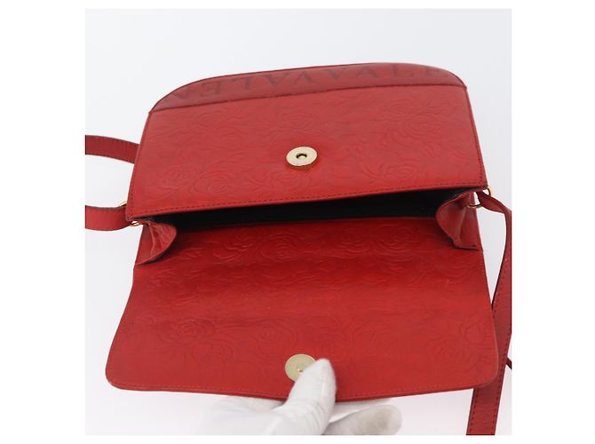 Valentino Bolso de Hombro de Cuero Rojo y Dorado Auth BA11281 Roja - vista 10