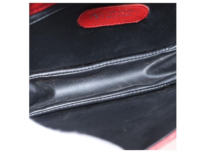 Valentino Bolso de Hombro de Cuero Rojo y Dorado Auth BA11281 Roja - vista 11