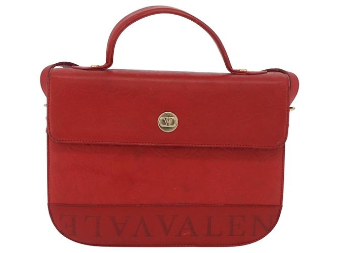 Valentino Bolso de Hombro de Cuero Rojo y Dorado Auth BA11281 Roja - vista 13
