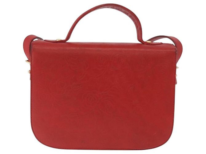 Valentino Bolso de Hombro de Cuero Rojo y Dorado Auth BA11281 Roja - vista 2