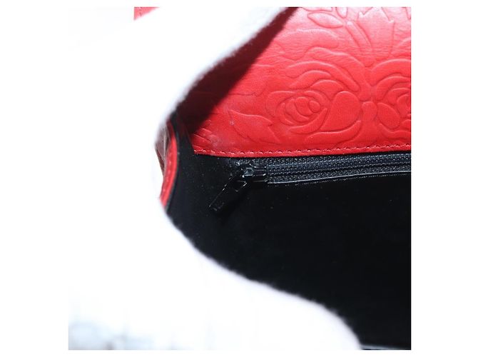 Valentino Bolso de Hombro de Cuero Rojo y Dorado Auth BA11281 Roja - vista 23