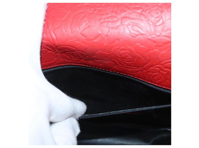 Valentino Bolso de Hombro de Cuero Rojo y Dorado Auth BA11281 Roja - vista 24