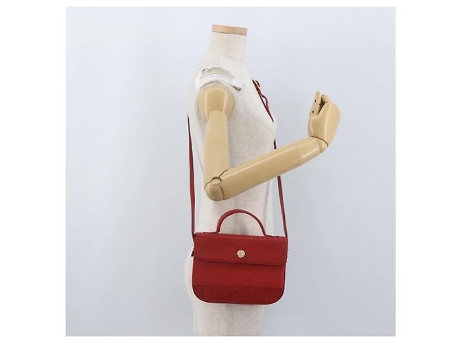 Valentino Bolso de Hombro de Cuero Rojo y Dorado Auth BA11281 Roja - vista 25