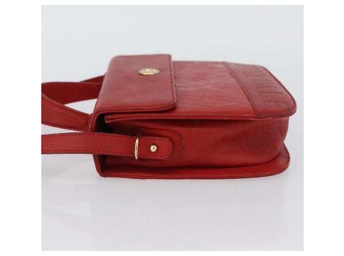 Valentino Bolso de Hombro de Cuero Rojo y Dorado Auth BA11281 Roja - vista 4