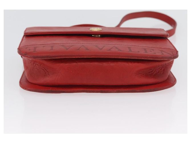Valentino Bolso de Hombro de Cuero Rojo y Dorado Auth BA11281 Roja - vista 5