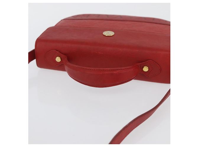 Valentino Bolso de Hombro de Cuero Rojo y Dorado Auth BA11281 Roja - vista 7