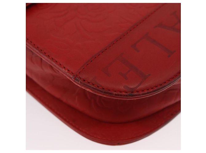Valentino Bolso de Hombro de Cuero Rojo y Dorado Auth BA11281 Roja - vista 9