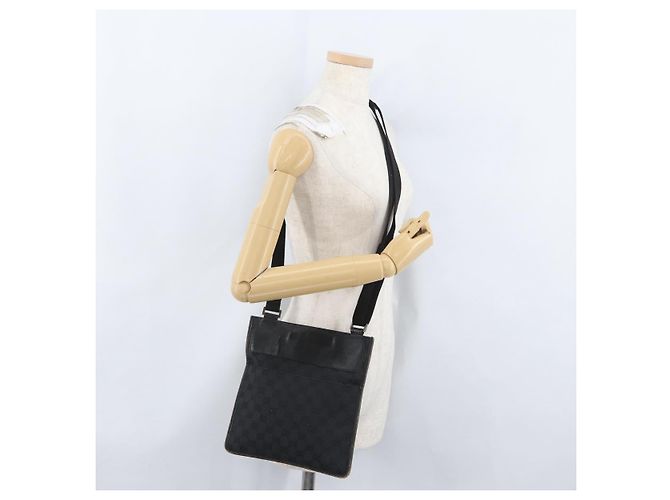 Borsa a Spalla GG Canvas Gucci Nera Argento 27639 Auth ARZ435 Nero - vista 22