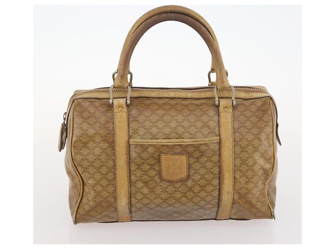 Céline Borsa in tela Macadam Celine C Macadam in PVC 2 pezzi marrone nero Auth fm5231 - vista 10