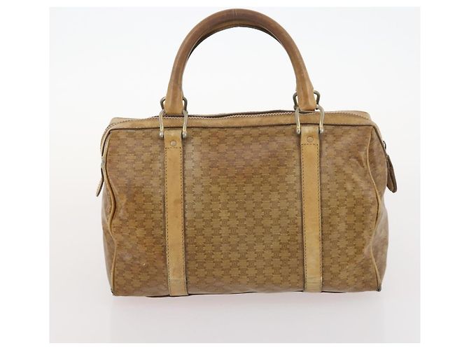 Céline Borsa in tela Macadam Celine C Macadam in PVC 2 pezzi marrone nero Auth fm5231 - vista 11