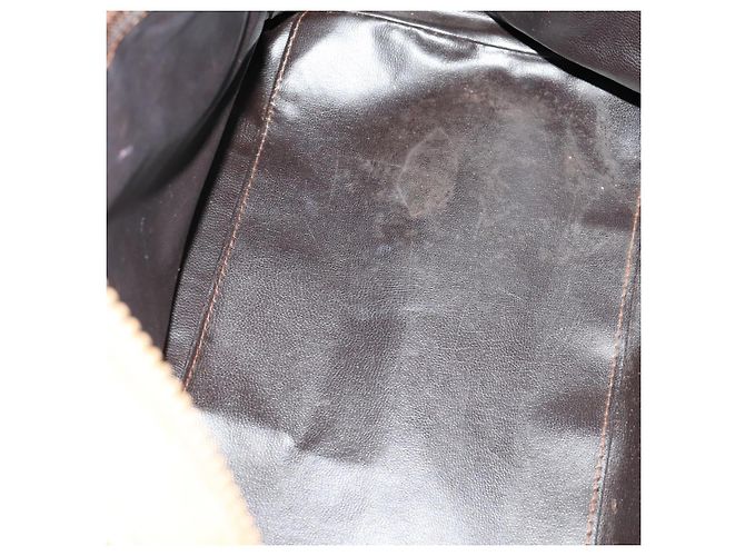 Céline Borsa in tela Macadam Celine C Macadam in PVC 2 pezzi marrone nero Auth fm5231 - vista 17